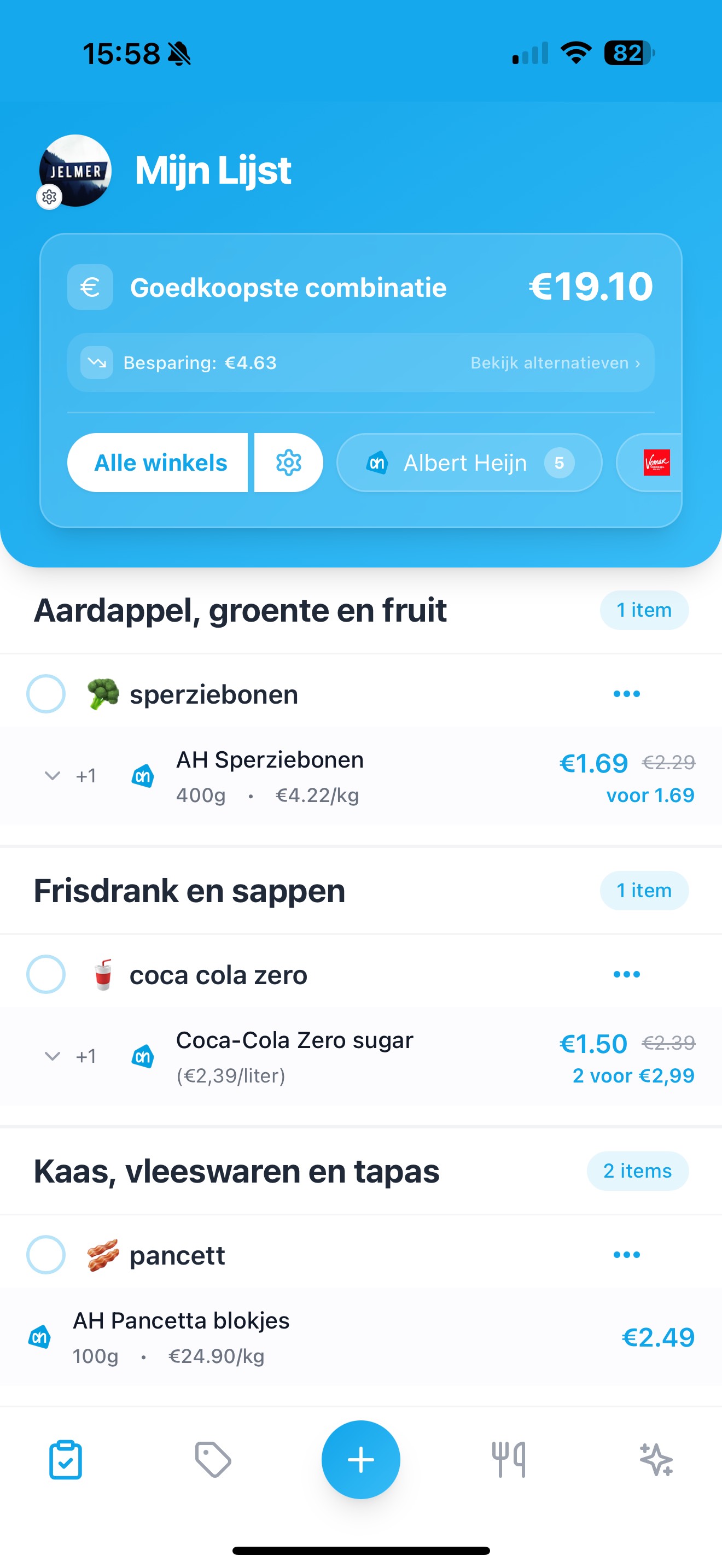Lijssie app scherm